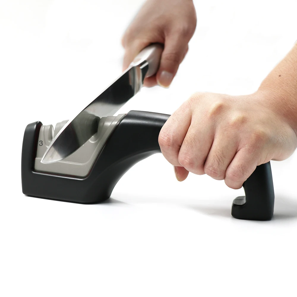 Профессиональная точилка для кухонных ножей 3 ступенчатая каменных точильный