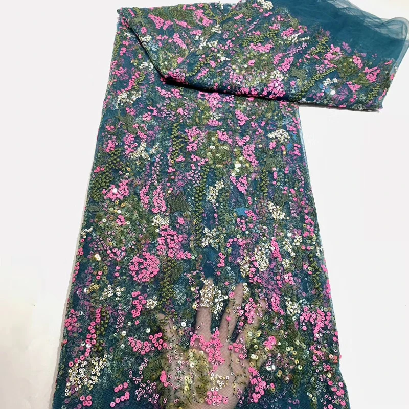 5 ярдов/шт последняя вышивка Французский Золотой кружевной ткани высокого