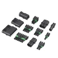 1 set 1 2 3 4 6 pin way delphi gm automotive female male weather pack electrical socket plug automobile connectors