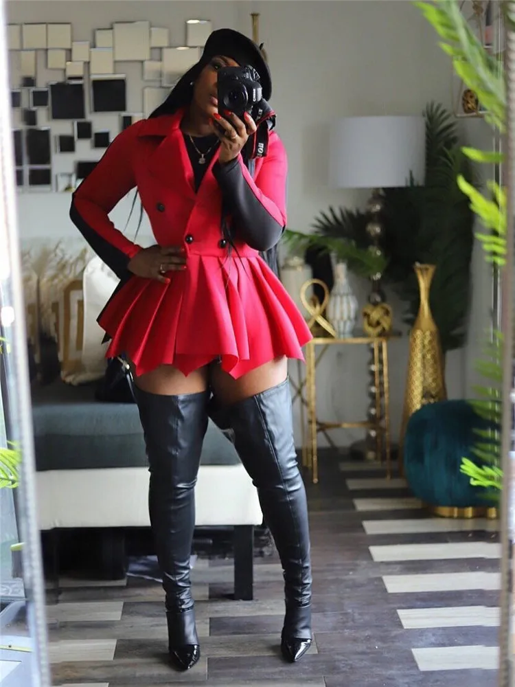 

Women Blazer Pants Two Piece Set Autumn Winter Sexy Long Sleeved Elegant Sashes Suit Office Ladies Clothing