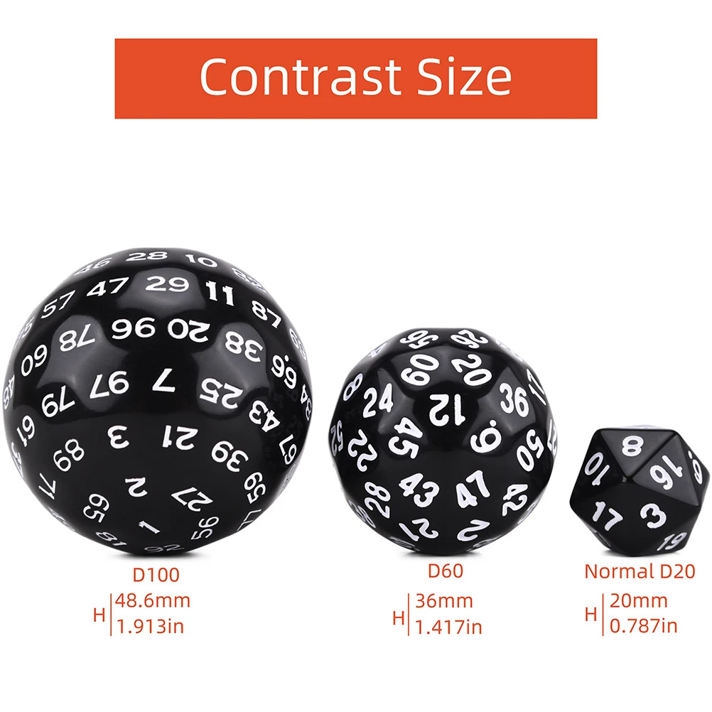 D100 размер игральных костей 48 6 мм с сумкой на шнурке для настольных игр DND ролевых |