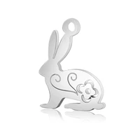 bulk 101316mm stainless steel easter bunny charm for jewelry making diy crafts rabbit pendant girl basket easter charms k3