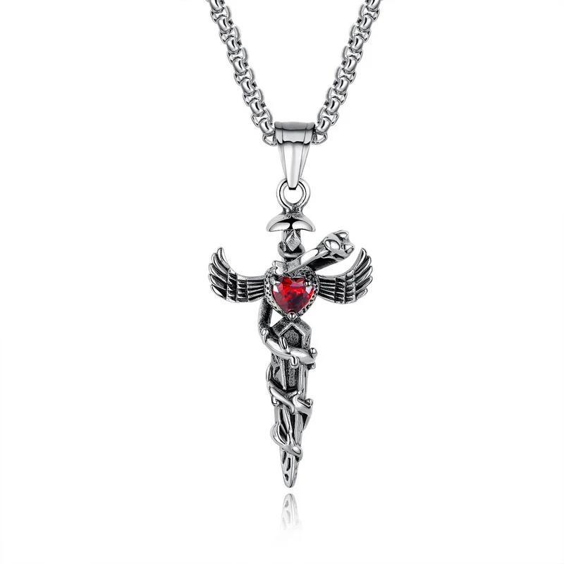 

Korean Style Men'S Personalized Snake Shaped Pendant Jewelry 2021 Trend Stainless Steel Simple Cross Necklaces For Women 550Mm