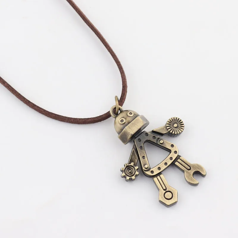 Robot sweater chain necklace with moveable hands and feet retro fashion casual birthday gift |