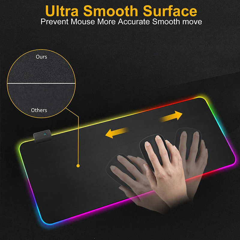 

RGB Gaming Mause Pad Computer Gamer Mousepad Large Game Rubber No-slip Mouse Mat Big Mouse