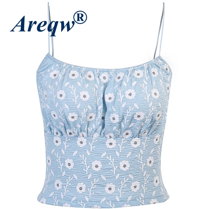 

Pleated Sling U-neck Slim Tank Top 2021 Spring/Summer Casual Top