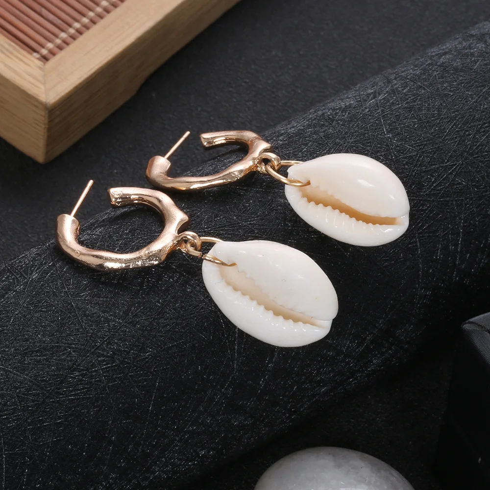 

Summer Fashion Natural Shell Hook Stud Earrings Fashion Jewelry
