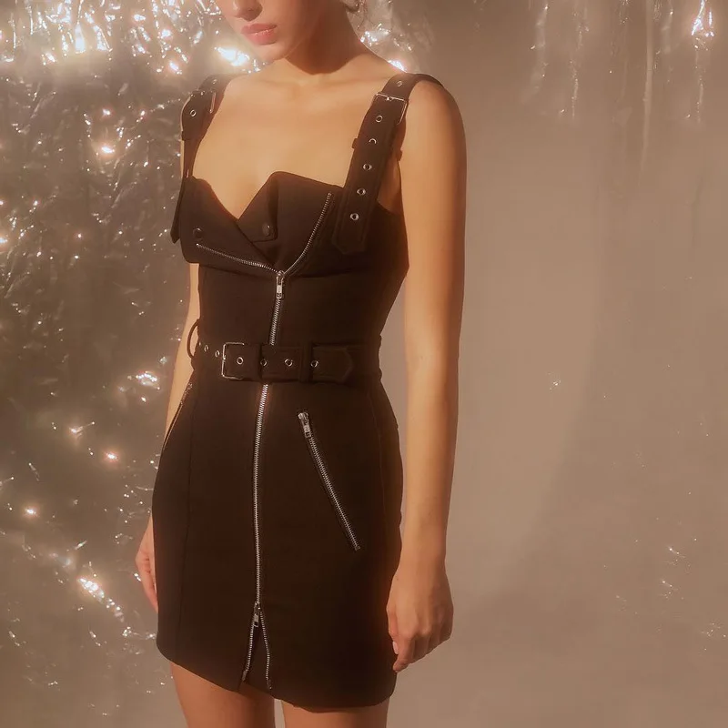 JIEZUOFANG модное женское уличное винтажное платье на бретельках в готическом стиле