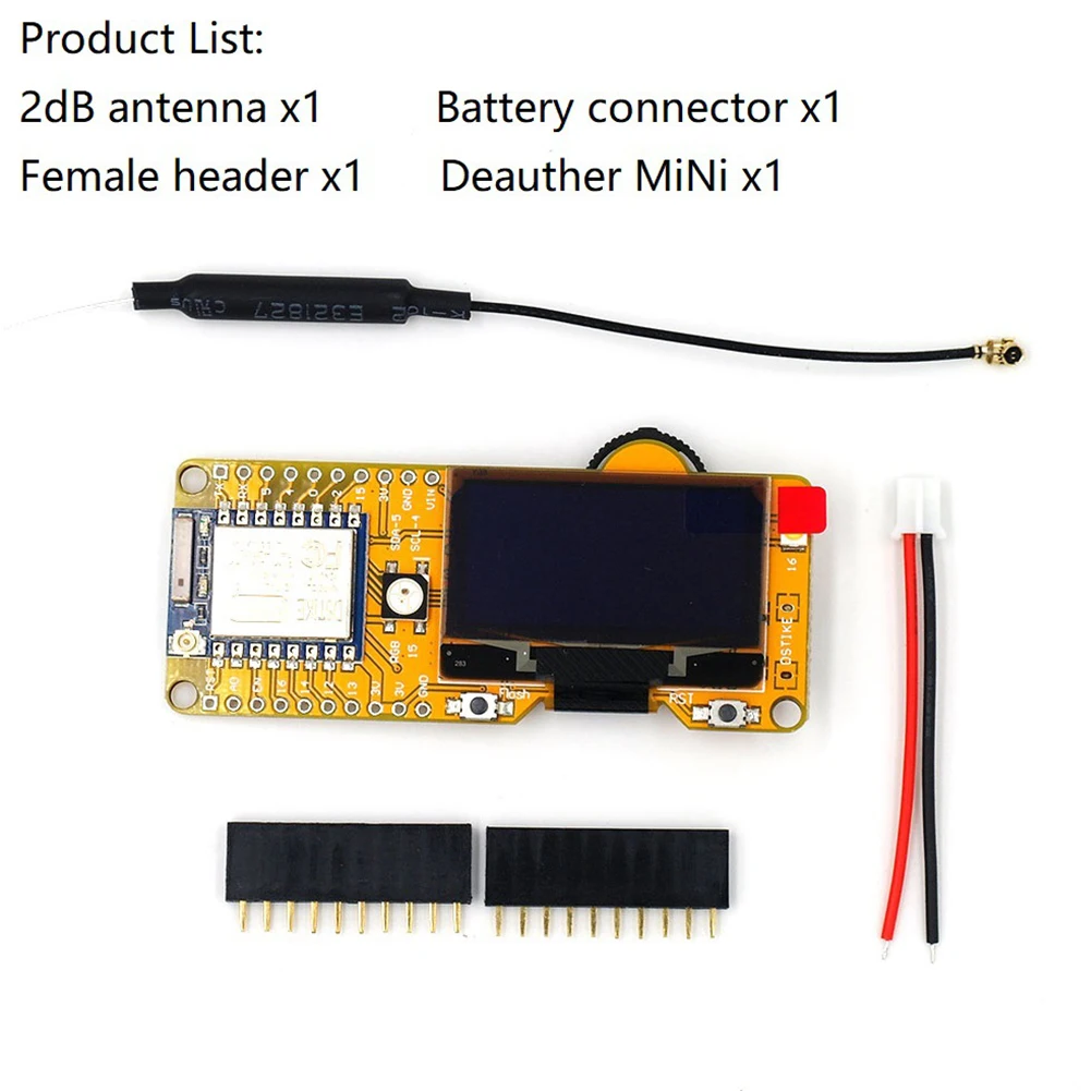 Wifi плата разработки Поддержка 2 4 GHz ESP8266 Deauther мини OLED PCB разъем батареи с антенной 5V