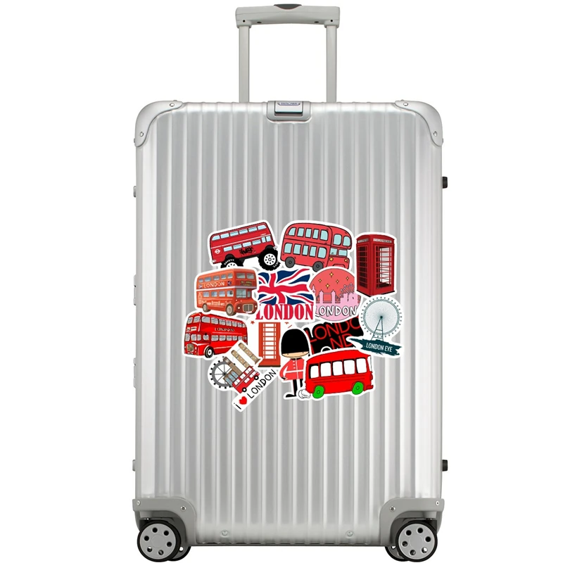 50 шт. винтажная виниловая наклейка в лондонском стиле Red Bus s телефон ноутбук багаж