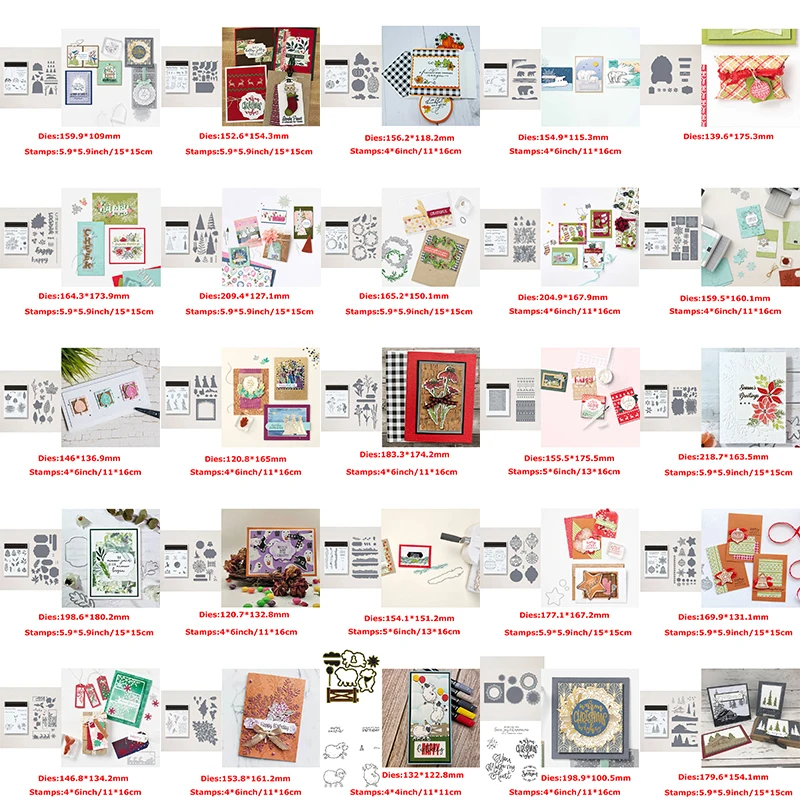 

2021 Cutting Dies and Clear Stamps Delicate Flowers Foliage Border Frame Tags Bell Stars Decoration DIY Craft Scrapbooking 2021