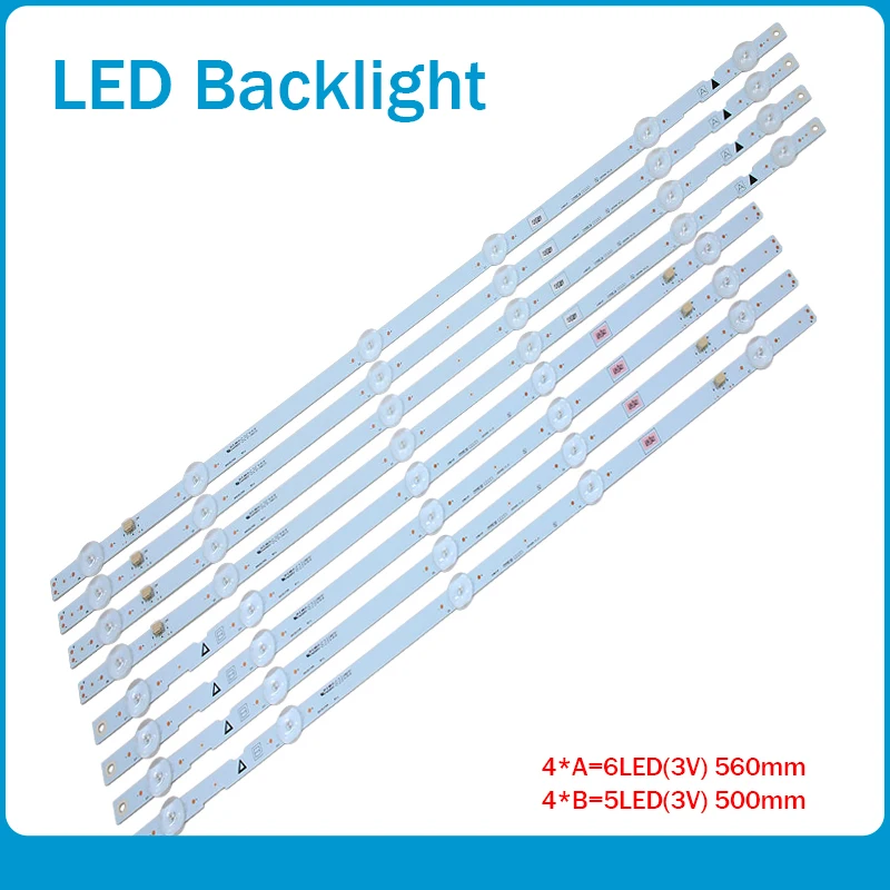 

New Kit 8 PCS LED backlight strip for 55PFL5601 55W5S1P 55W6S1P LB55084 VDULEDLXT006 VDULEDLXT005 UDULEDOGS059 UDULEDOGS060