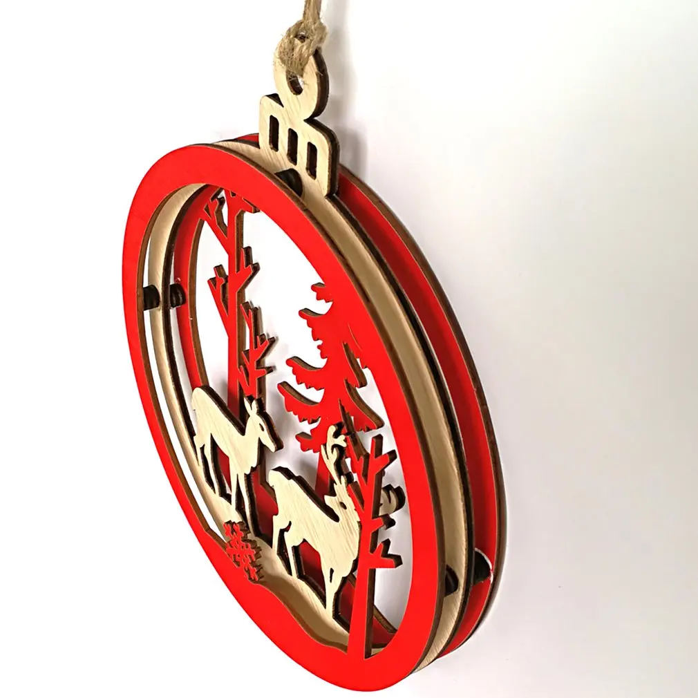 Деревянная 3D подвеска в форме лампы украшение для дома рождественской елки 2019 |