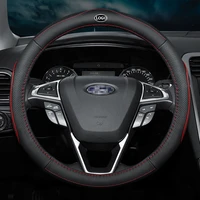 no smell thin car genuine leather steering wheel covers for ford ranger focus 3 2012 2014 c max 2011 2014 kuga escape 2013 2016