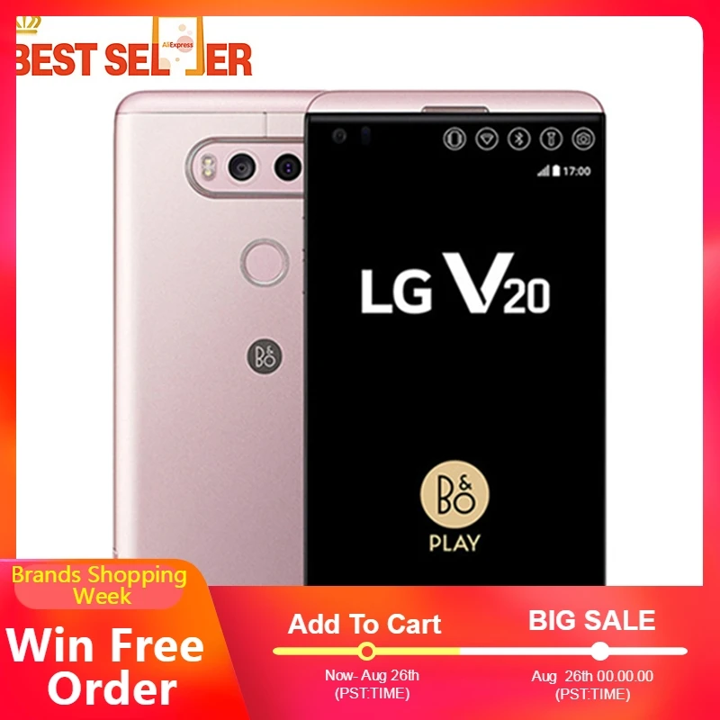 Оригинальный разблокированный LG V20 мобильные телефоны 4 Гб 64 Snapdragon 820 Dual Sim 5 7 дюйма