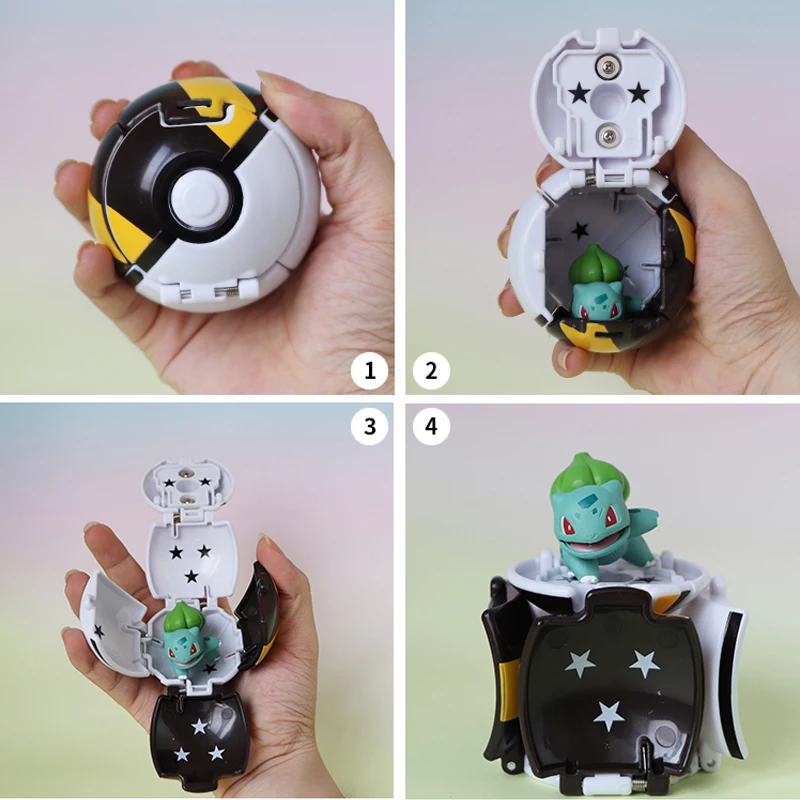 Игрушка TAKARA TOMY оригинальный Покемон мяч Пикачу Кукла флип Поп открытый тыкать