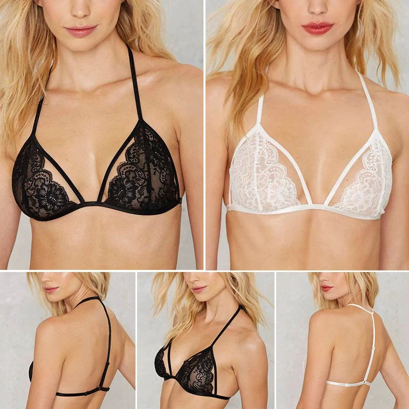WEIXINBUY кружевной бюстгалтер с цветами черного цвета Мягкие и удобные дышащие