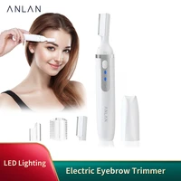 anlan led light electric eyebrow trimmer painless eye brow razor mini portable shaper facial hair remover epilator makeup tools