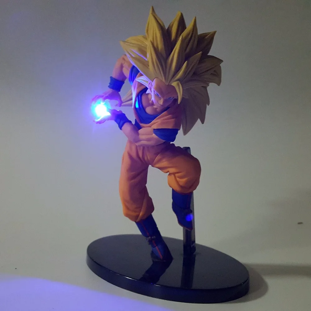 Bandai-figuras de acción de Dragon Ball Z, Son Goku, Saiyan Super modelo LED, coleccionista, muñecos de Gogeta