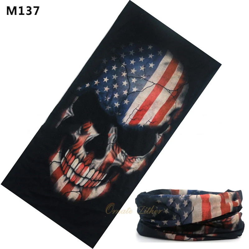 

Балаклава с рисунком черепа на открытом воздухе шарф многофункциональная головная повязка бесшовные банданы Труба Buff шарф-снуд на голову, ...