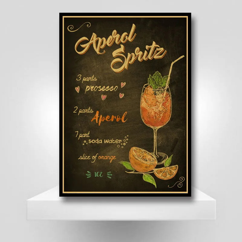 

Cocktail Vintage Poster and Prints Painting Kraft Paper Retro Posters Livingroom Decoration Bar Pub Cafe Wall Art Decor