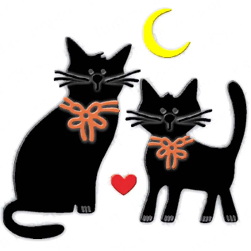 Металлические Вырубные штампы в виде кошки на Хэллоуин вырезанные формы для