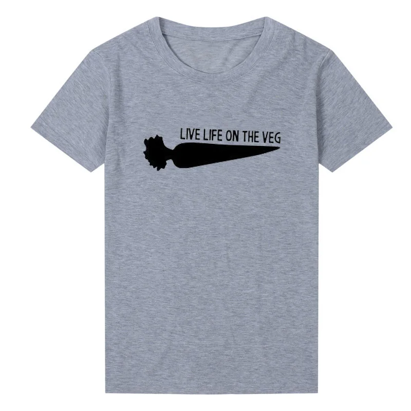 Футболка женская Вегетарианская с круглым вырезом и принтом моркови | Женская