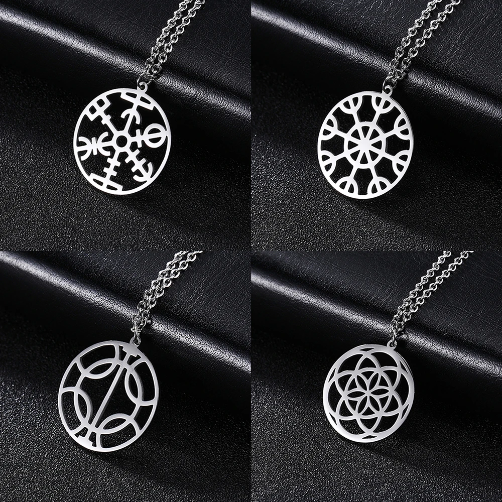 Ювелирные изделия из нержавеющей стали круглый полый цветок символ жизни
