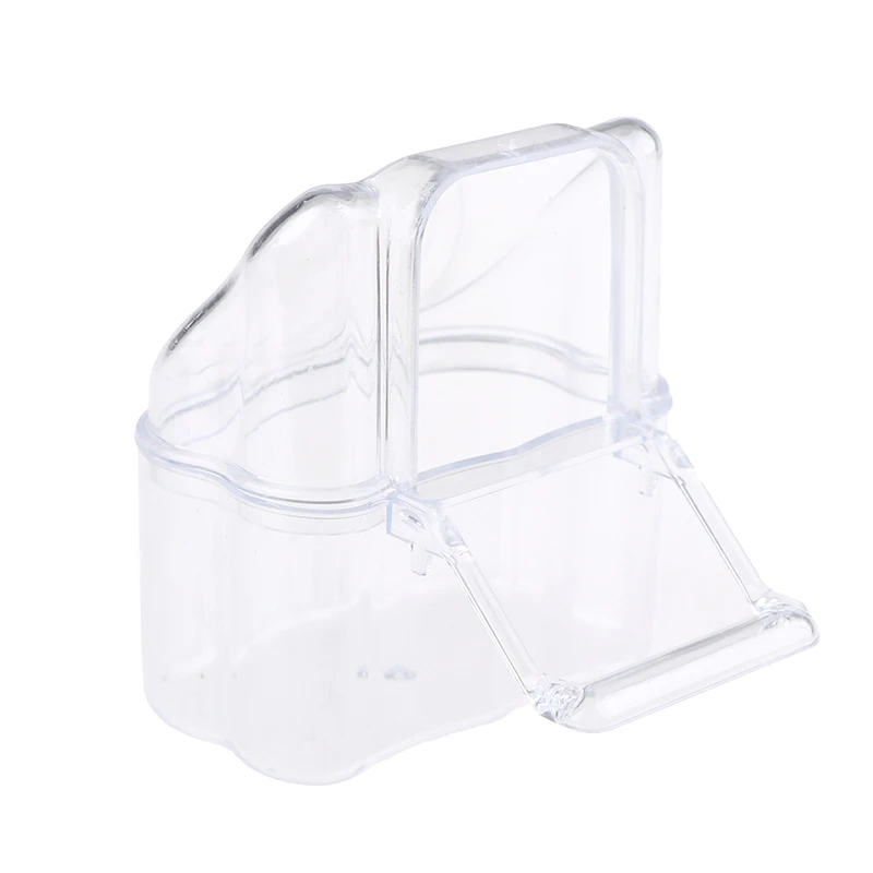 Parrot Bird Transparent Plastic Food Cup Bowl Clean Water Si