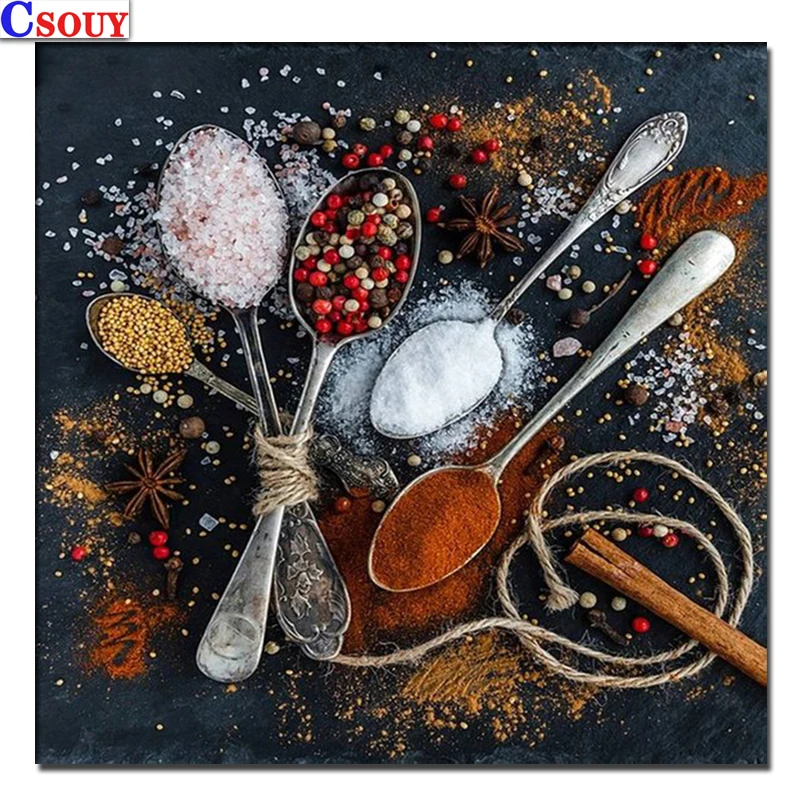 

Fork Diy Diamond Mosaic Diamond Kitchen Supplies Painting Drawing Full Square Round Drill Diamond Embroidery Cross Stitch Decor