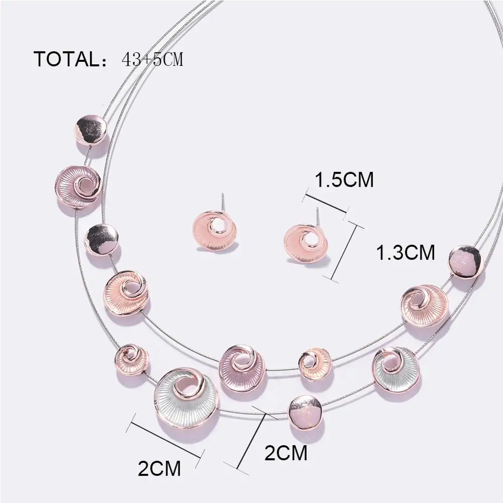 В богемном стиле Многослойные модные серьги и ожерелье Ювелирные наборы для