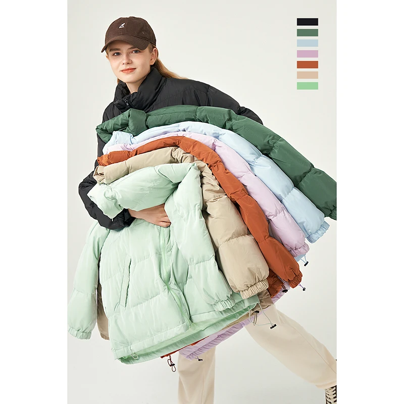 

Женская хлопковая куртка с воротником-стойкой, с длинным рукавом