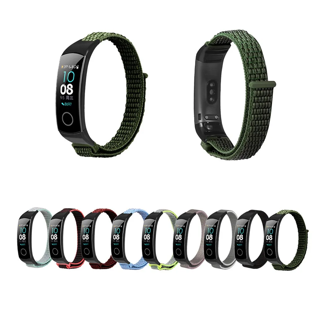 Kinganda нейлоновый ремешок часы для Huawei Honor Band 5/4 модные сменные с петлей большая