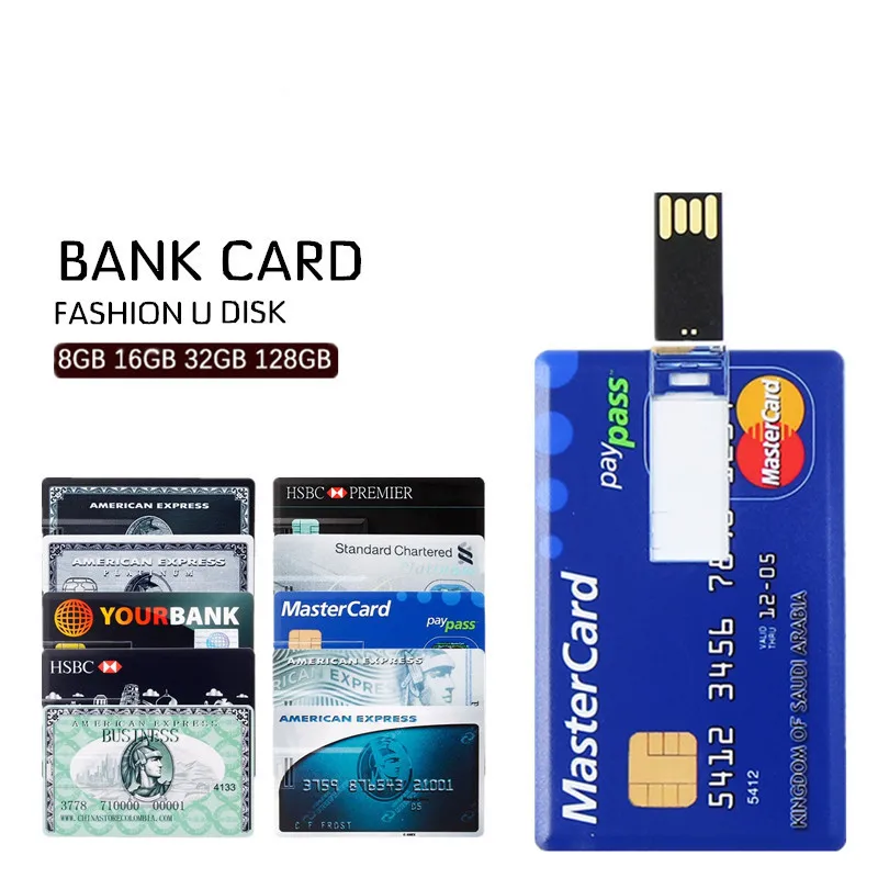 Реальная емкость, банковская карта, USB карта памяти, HSBC Master, кредитная карта, USB флеш-накопитель, 64 ГБ, флешка, 4 ГБ, 8 ГБ, 16 ГБ, 32 ГБ, флеш-накопитель, 128 ГБ