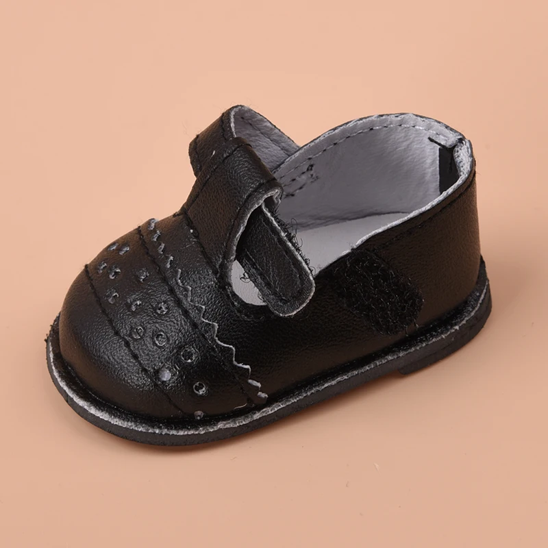 

Dolls Shoes Salon Baby Shoes Black Handmade PU Shoes Fashion Shoes Toy