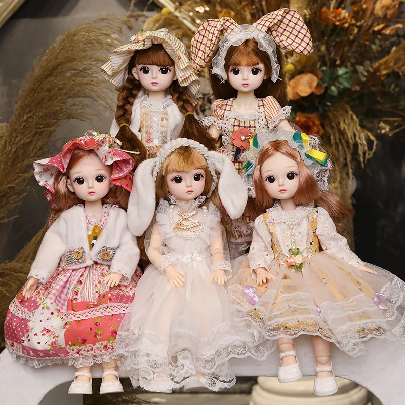 

1/6 Princess Dress Up BJD Doll 30CM Beauty Makeup Toys For Girls Movable Joints Cute BJD With Clothes Outfit Best Gift For Girl