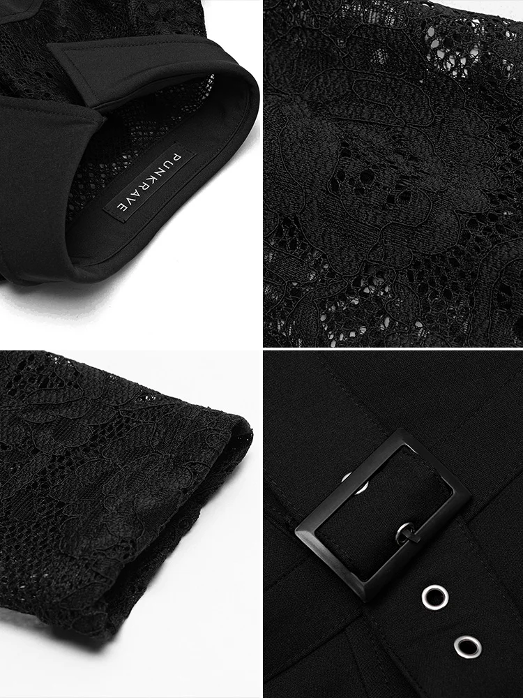 Женское платье-рубашка в стиле Панк RAVE готическое кружевное платье с