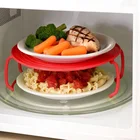 Многофункциональная подставка для микроволновой печи, 3 цвета, пластиковая подставка для тарелок, пластиковая крышка + охлаждающая подставка, кухонный инструмент