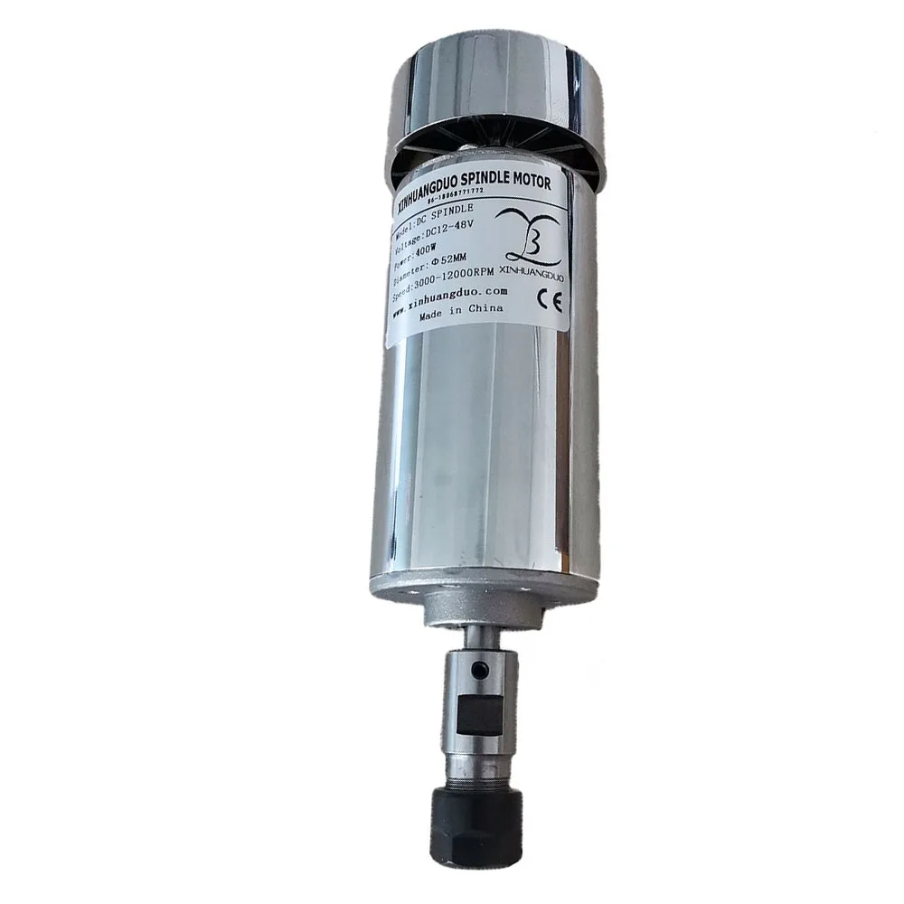 400W ER11 Spindle 52 мм шпиндель с ЧПУ 400 Вт ER11 патрон постоянного тока 12-48 в 400 Вт мотор шпинделя с ЧПУ для гравировального Станка ER11 3,175 мм для гравировки печатных плат - Цвет: 400W ER11 Spindle