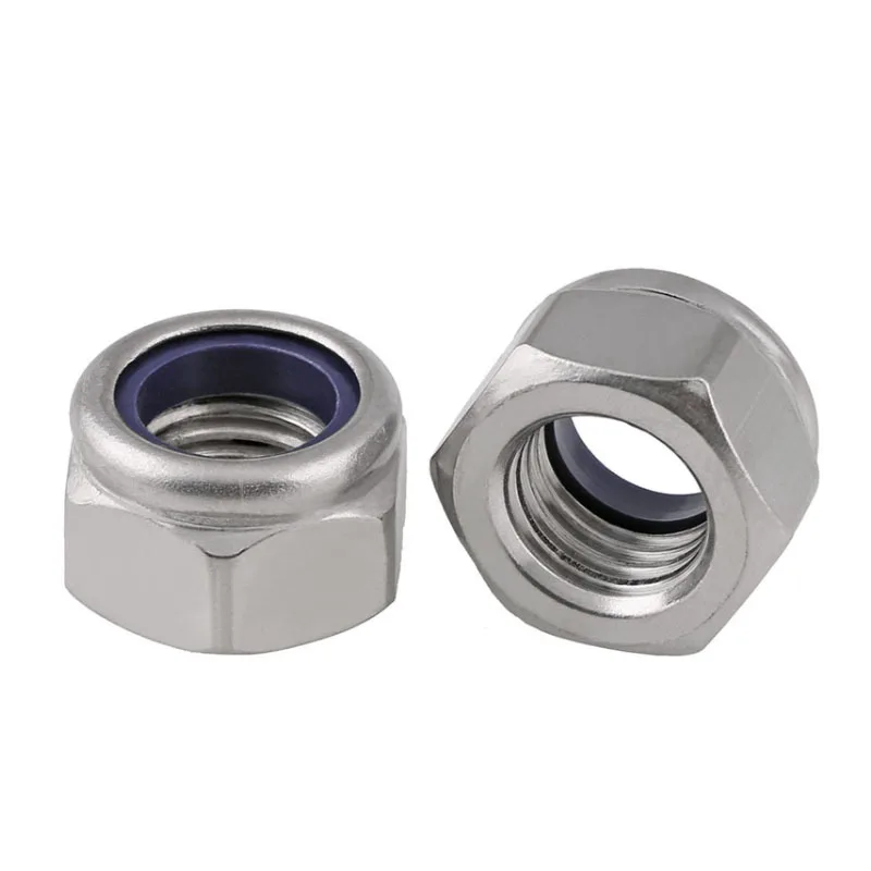 Американская нейлоновая Стопорная гайка из нержавеющей стали самоблокирующаяся