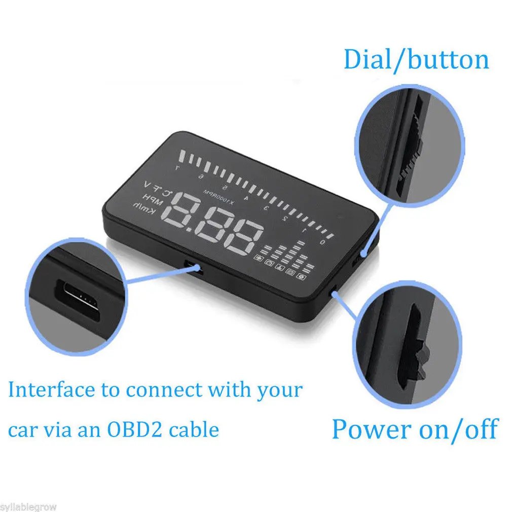 Для X5 проектора автомобиля отображения скорости топлива OBD II
