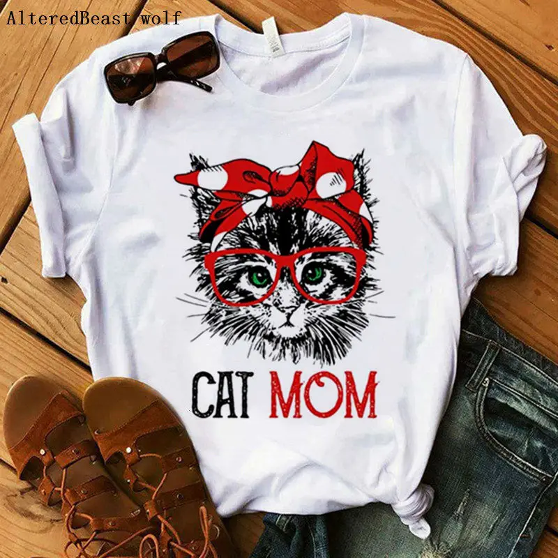 

2020 Summer Women Dog Mom Bandana Print Women Mama Tshirt Female Cartoon Casual Funny Tops Clothes For Lady Girl Fashion Shirt