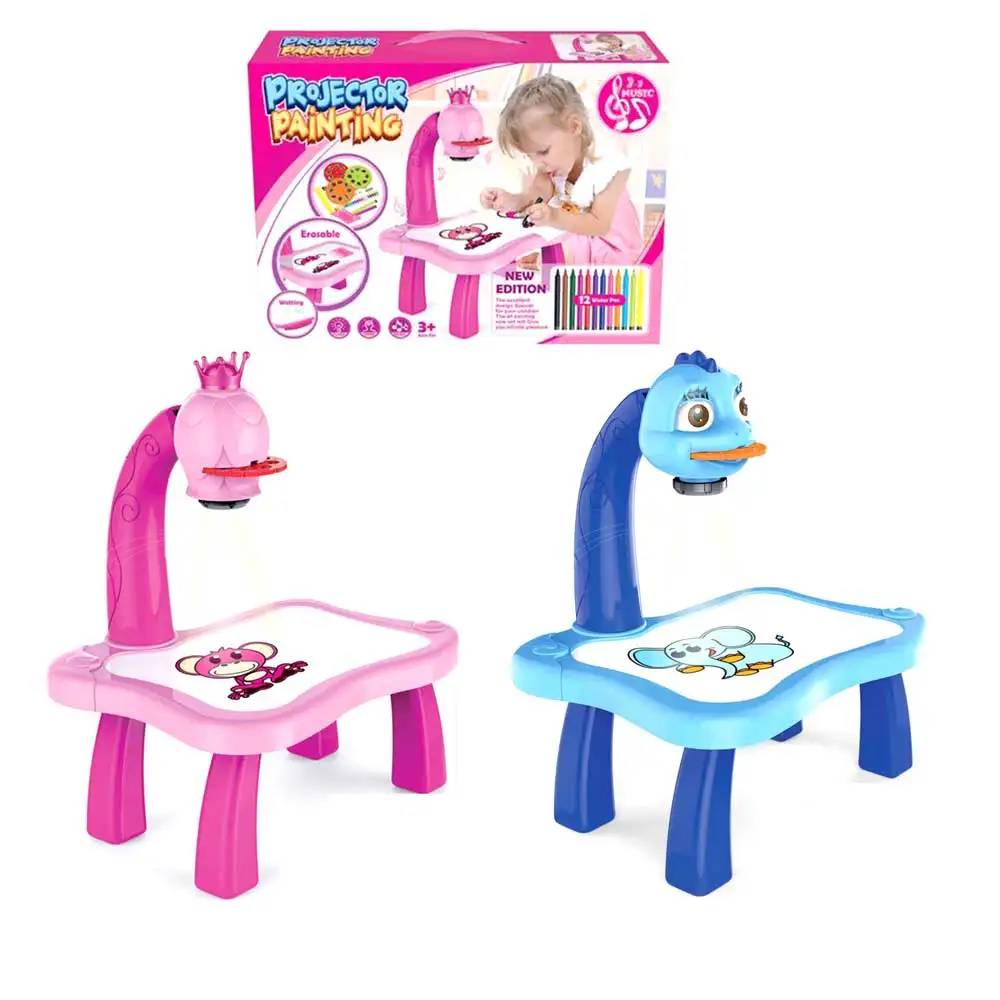 

Kids Led Projector Art Drawing Table Toys Children Painting Board Desk Arts And Crafts Educational Learning Toys Christmas Gifts