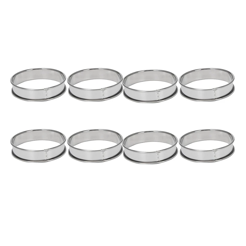

4 Inch Muffin Rings Crumpet Rings, Set Of 20 Stainless Steel Muffin Rings Molds Double Rolled Tart Rings Round Tart Ring