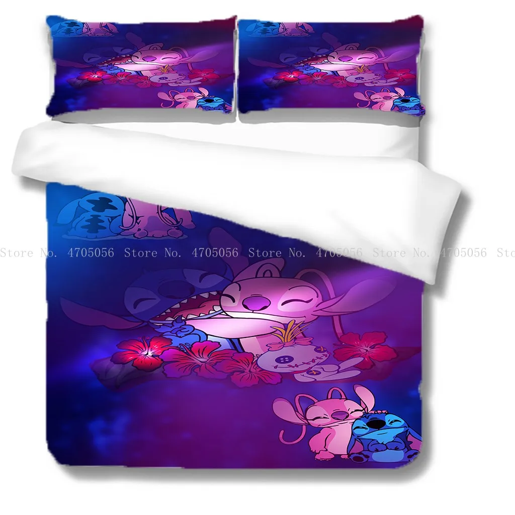 

Disney New Design 3D Purple Stitch Bedding Set Cartoon Bedspread Bedclothes Children's Boy Bedroom Bed Set Single Full Size