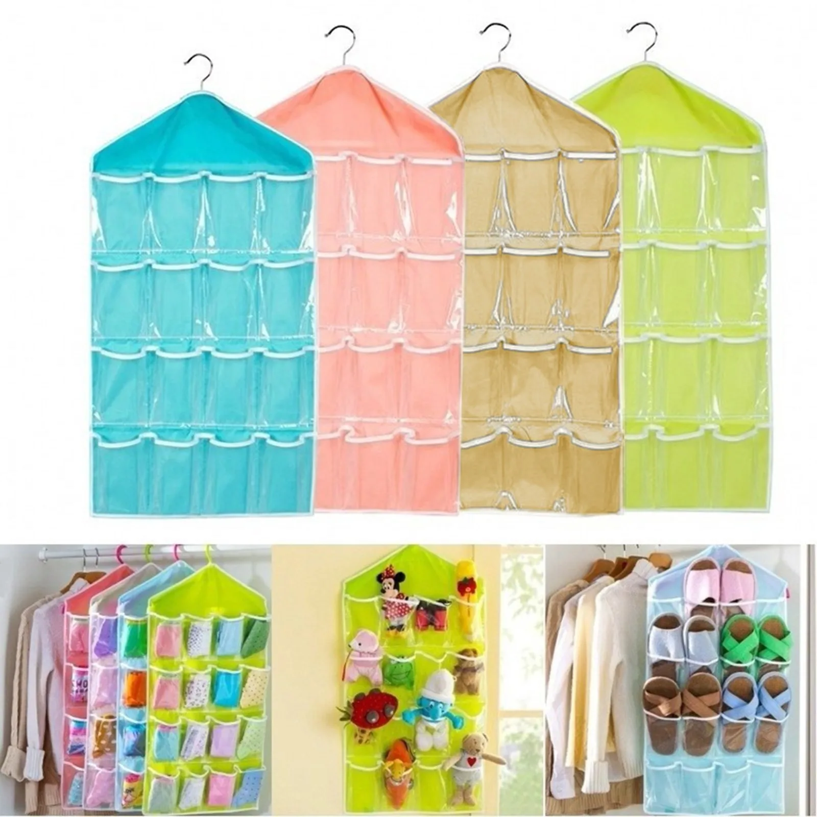 Органайзер для хранения носков бюстгальтеров нижнего белья 16 карманов|Сумки