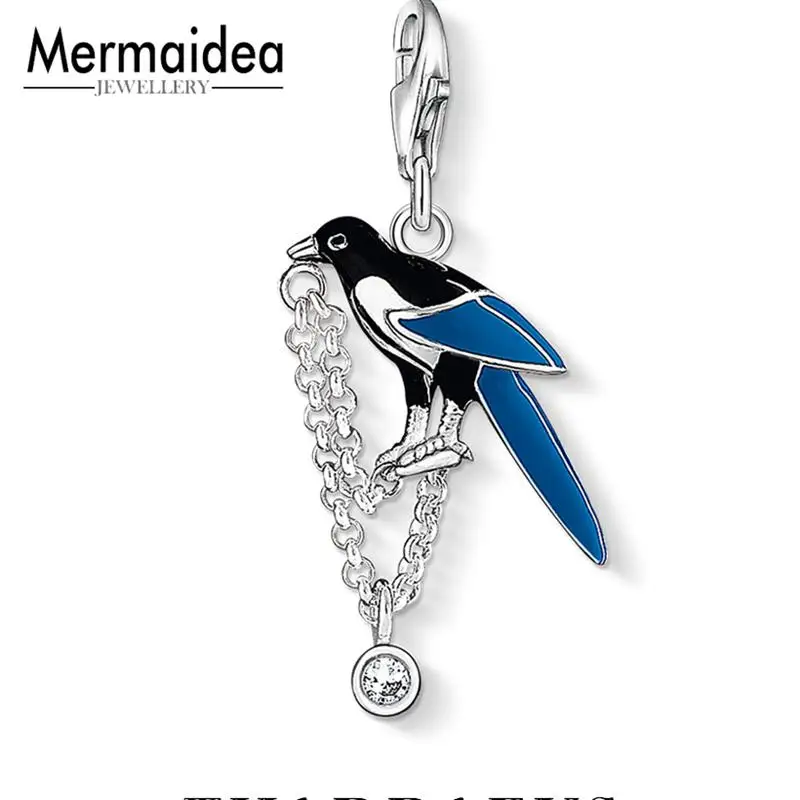Посеребренное украшение для браслета Magpie Bird очаровательное женское в стиле