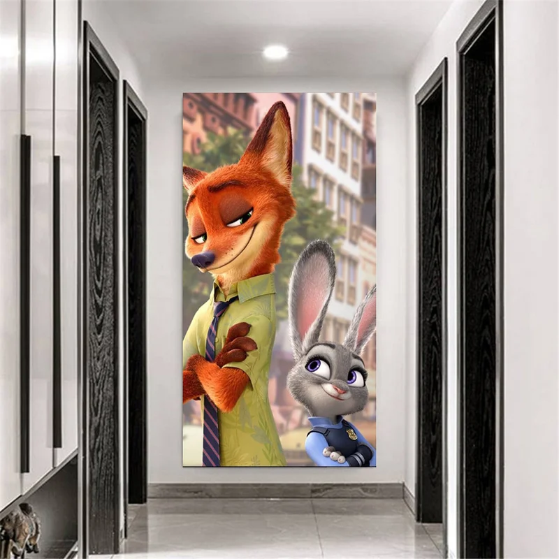 Disney аниме зверополис холст художественные картины Ник и Джуди постер печать