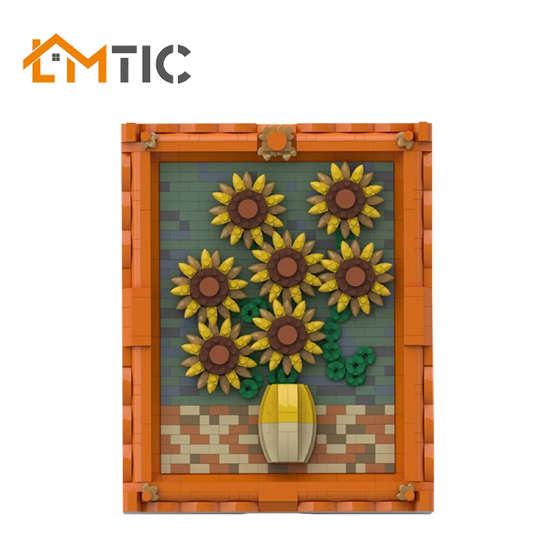 

BuildMOC Set Anime Garden Maze Struck Van Gogh Sunflower Repeater Game Building Blocks Diy Toys Bricks Educational Gifts For Kid
