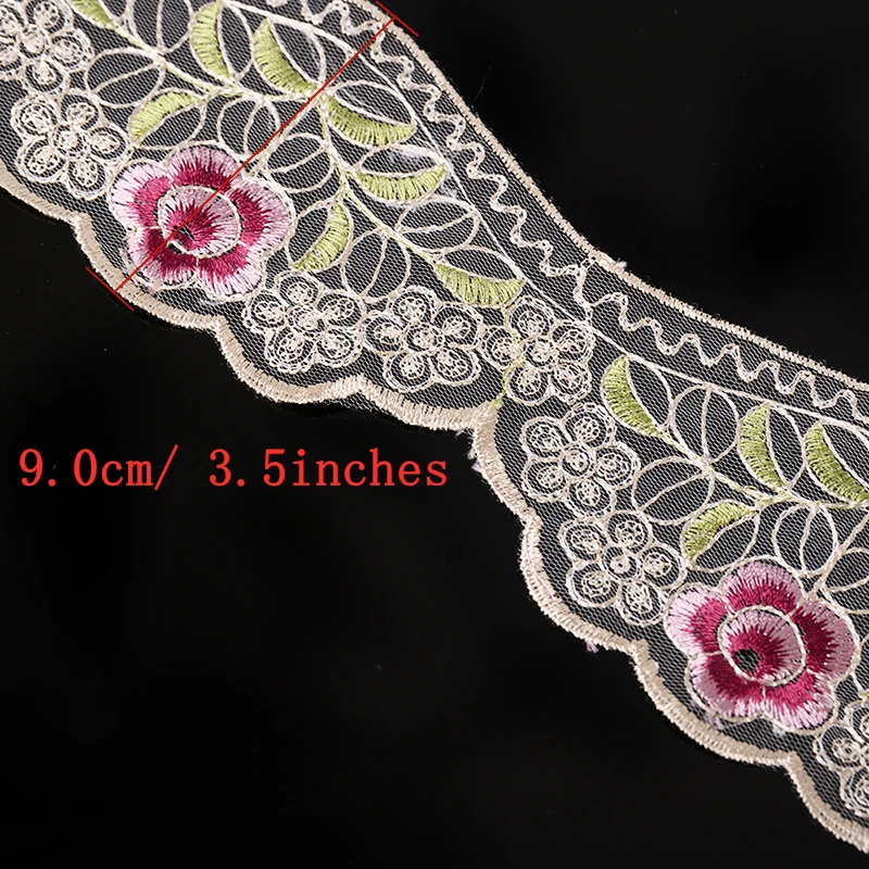 4 метра вышитая Цветочная кружевная отделка Лента для занавески стула Чехлы